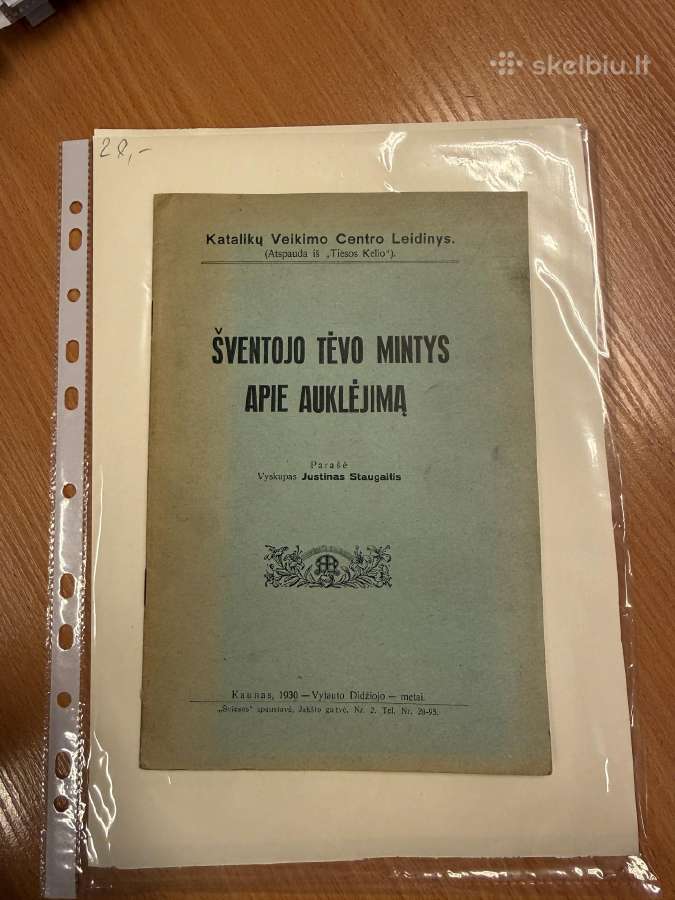 Šventojo Tėvo mintys apie auklėjimą 1930