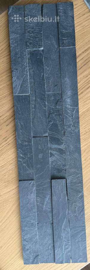 Akmens panele 15x60cm Black Matt - nuotraukos Nr. 2