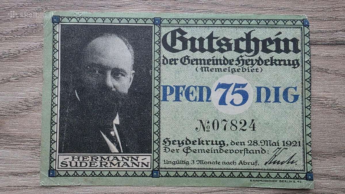 1921 metų 75 pfennig Šilutė