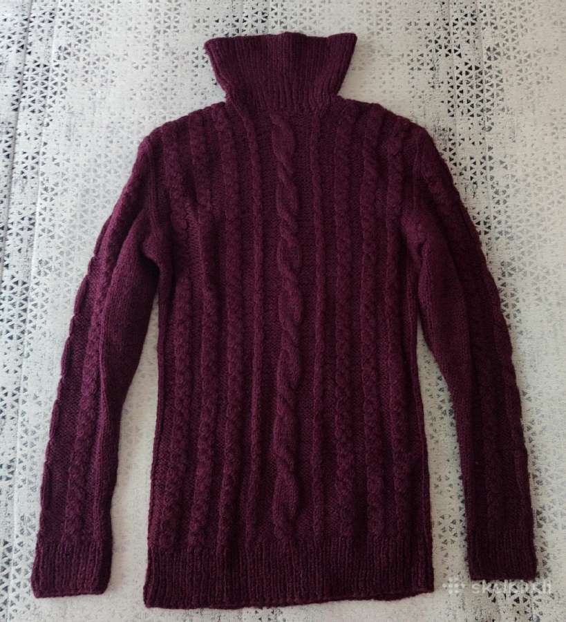 Megztas vilnos megztinis moteriškas aukštu kaklu - nuotraukos Nr. 4