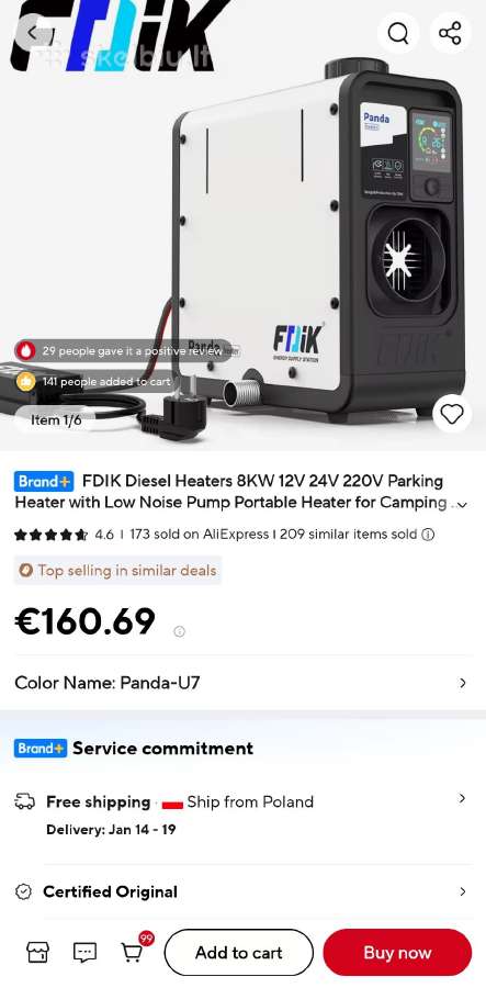 Dyzelinis autonominis oro šildytuvas 8kw webasto - nuotraukos Nr. 12