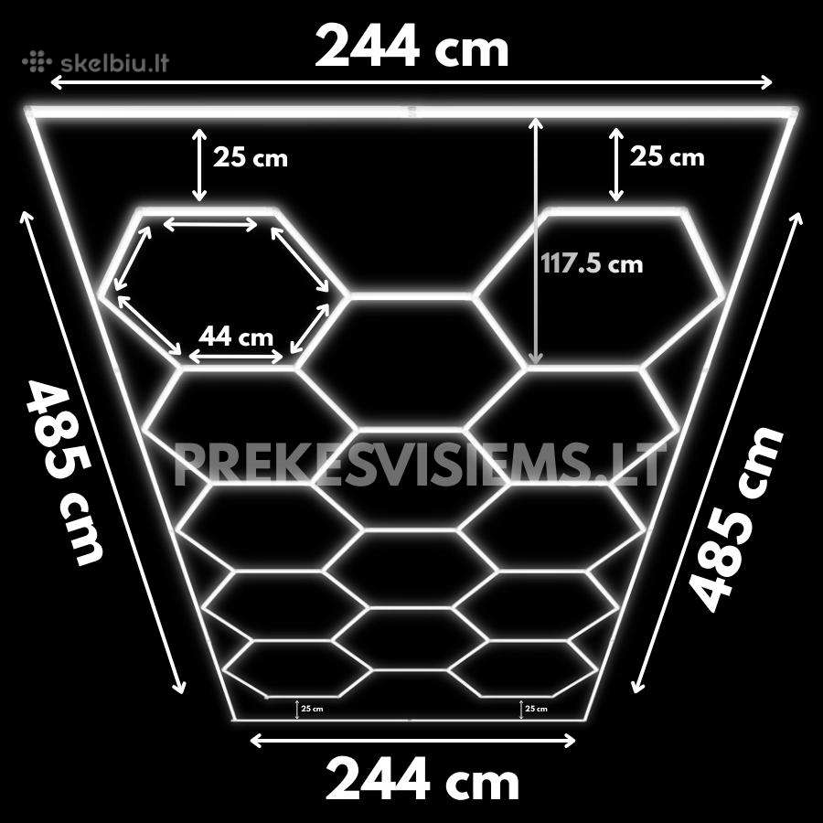 Hexagon LED korio formos apšvietimas su rėmu - nuotraukos Nr. 2
