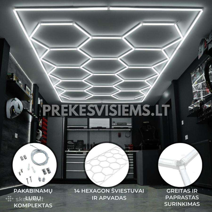Hexagon LED korio formos apšvietimas su rėmu - nuotraukos Nr. 3