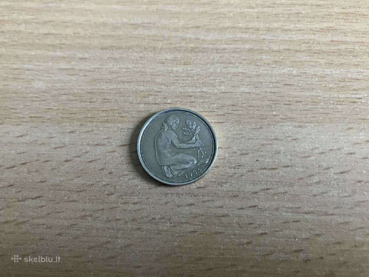 Vokietijos moneta 50 Pfennig 1984 J - nuotraukos Nr. 2