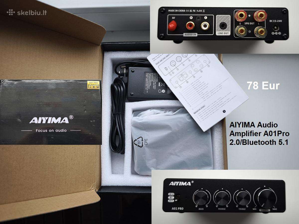 Audio stiprintuvas Aiyima A01pro Bluetooth 5.1