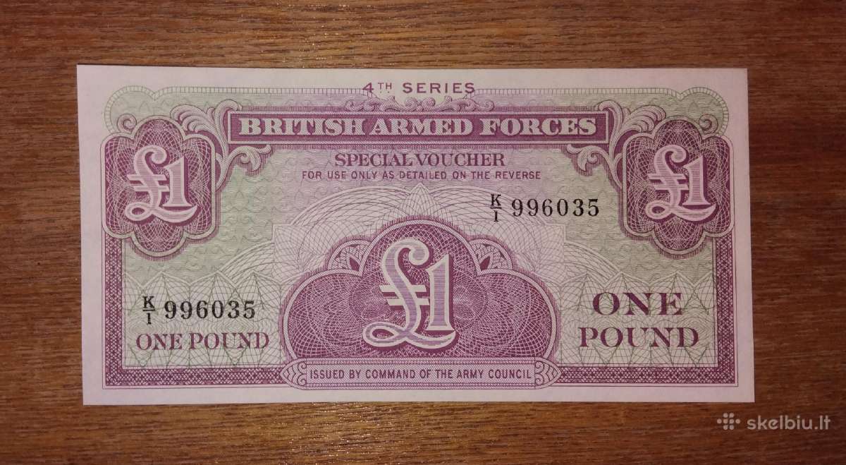 Anglijos 1 £ banknotas