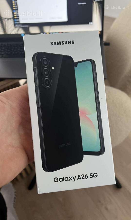 256gb, Naujas,juodas a26 5G. Pilnas Komplektas.199
