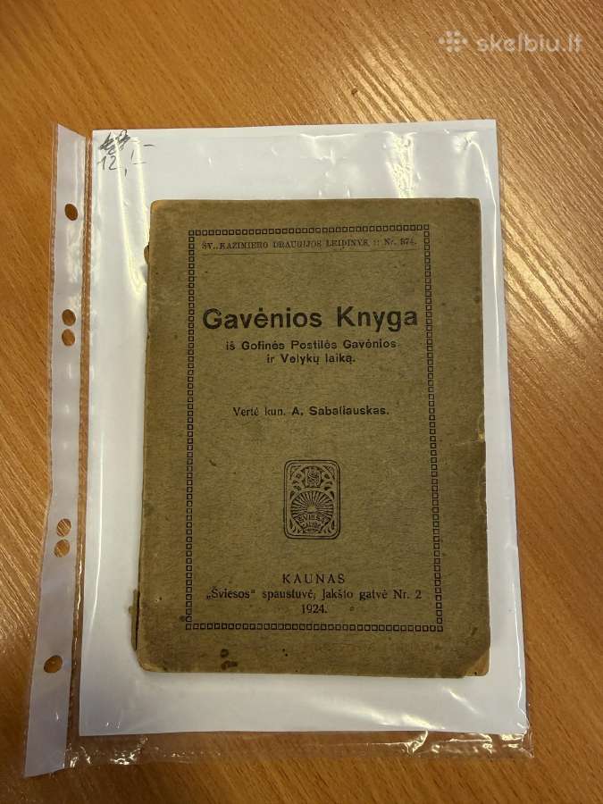 Gavėnios Knyga 1924