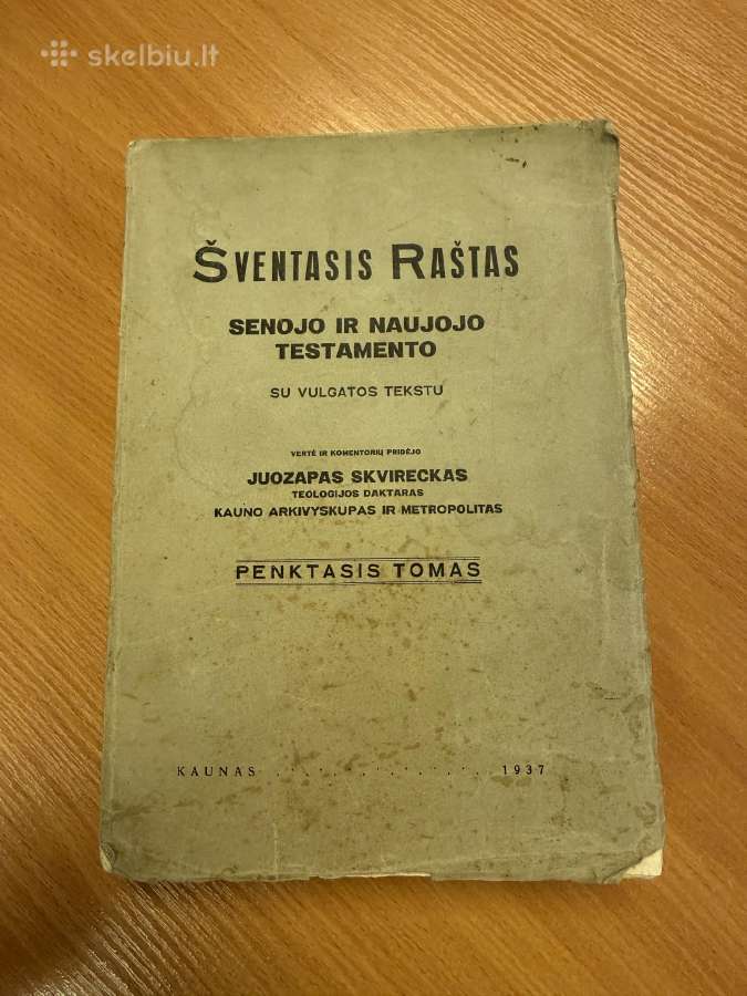 Šventasis Raštas. Penktadis Tomas. 1937