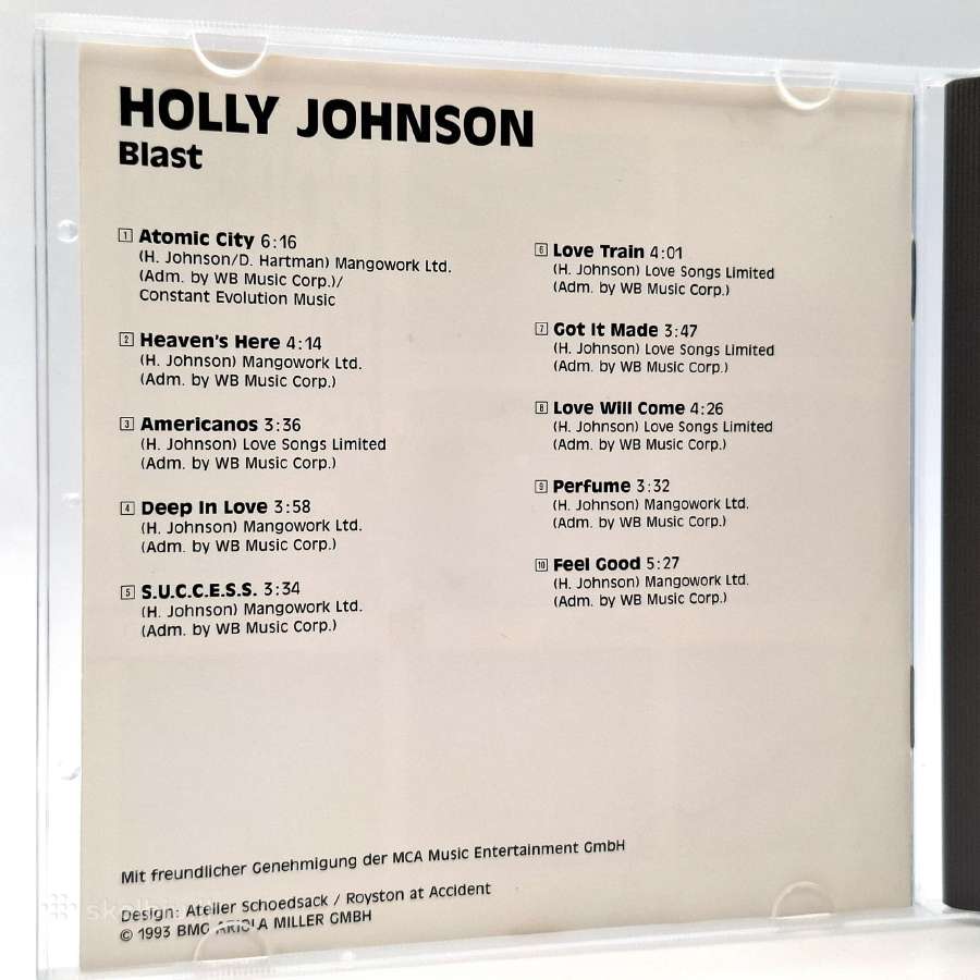 Holly Johnson - Blast (CD, Albumas) - nuotraukos Nr. 5