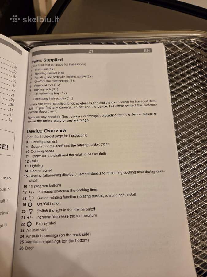 Gourmetmaxx 12 L karšto oro gruzdintuvė / orkaitė - nuotraukos Nr. 21