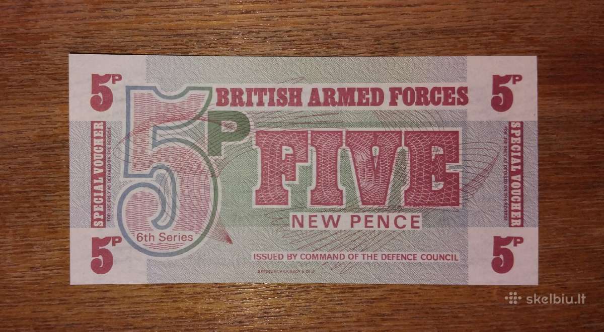 Anglijos 5 pencu banknotas