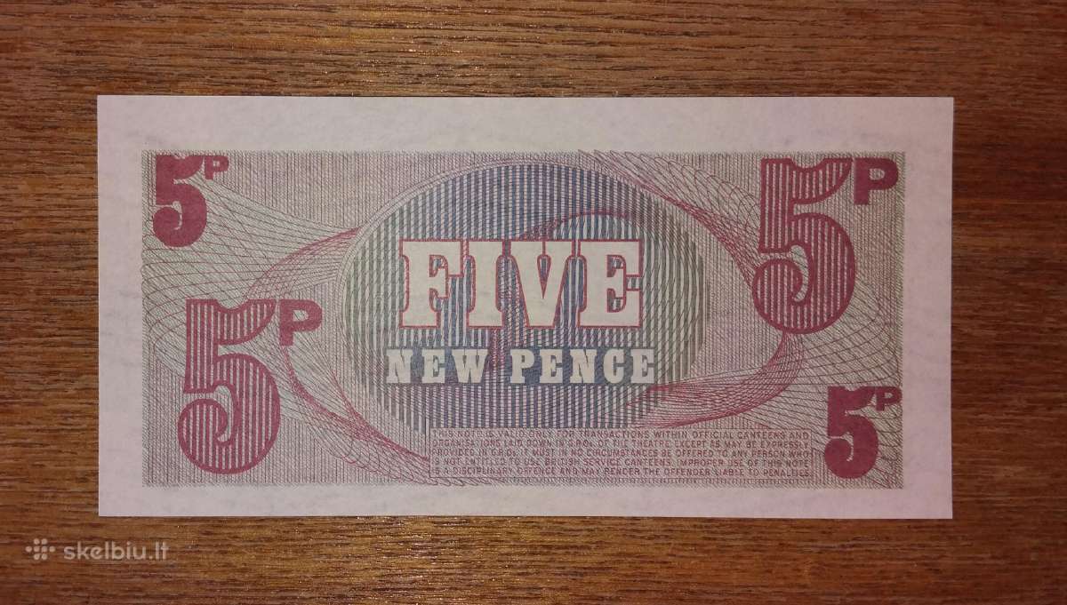 Anglijos 5 pencu banknotas - nuotraukos Nr. 2