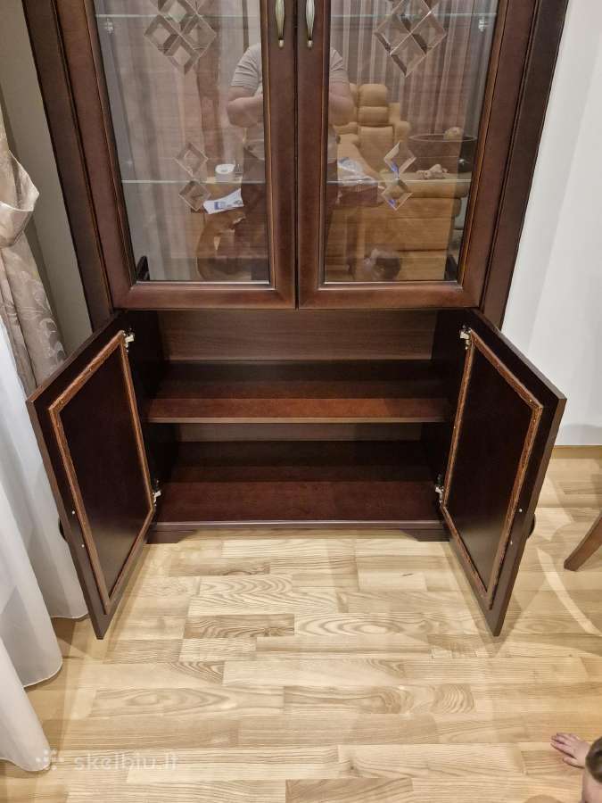 Medinė spinta su vitrina/indauja - nuotraukos Nr. 12