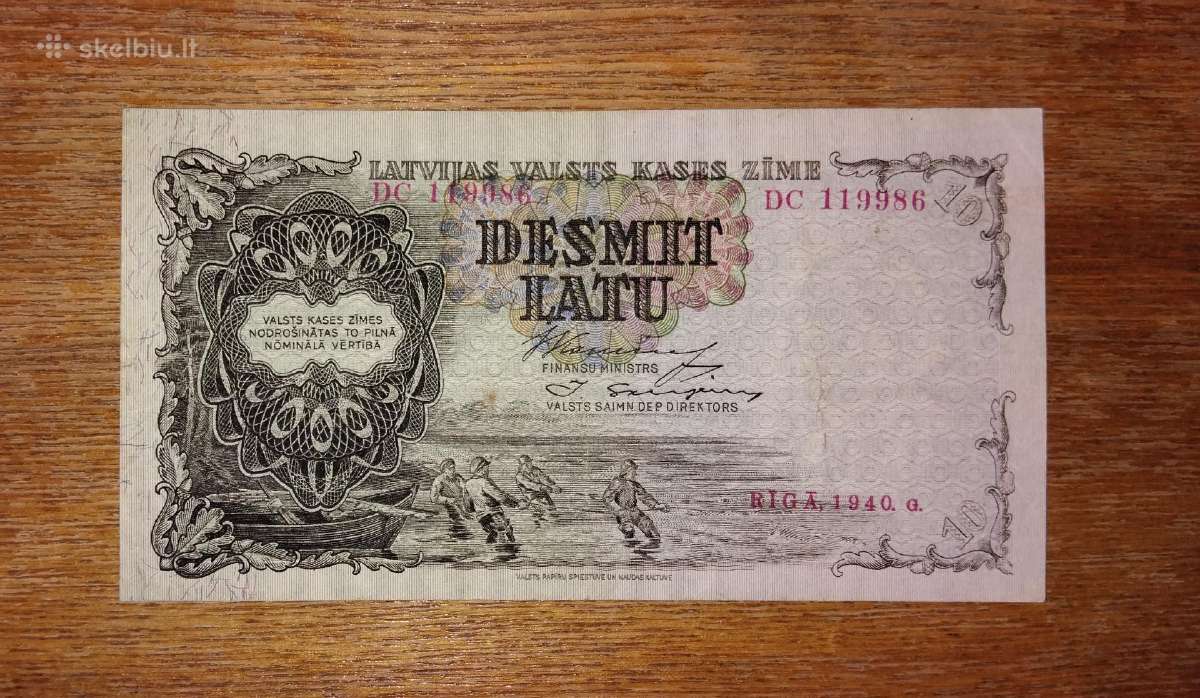 Latvijos 10 latu banknotas