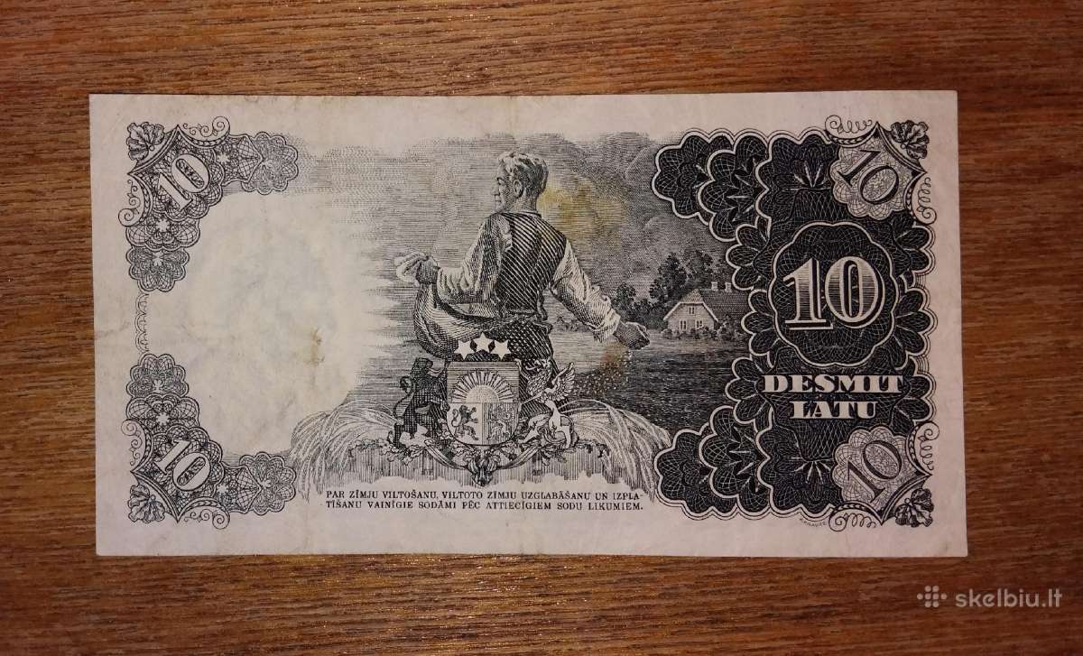 Latvijos 10 latu banknotas - nuotraukos Nr. 2