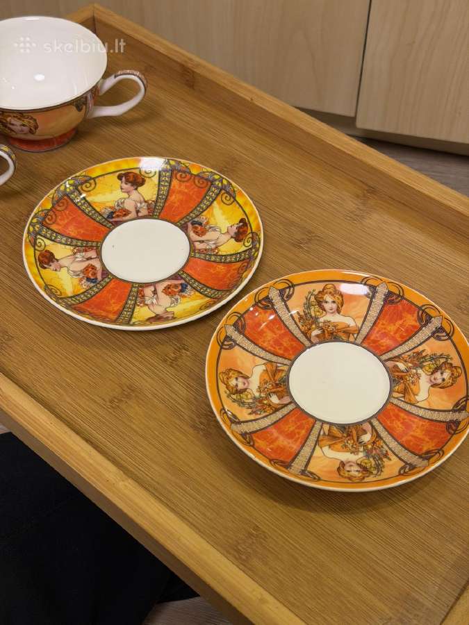 Aladenko fine bone china puodeliai su lėkštutėmis - nuotraukos Nr. 3