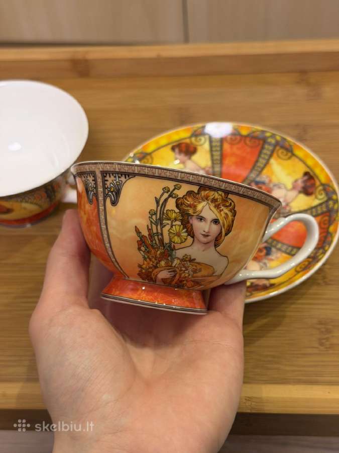 Aladenko fine bone china puodeliai su lėkštutėmis - nuotraukos Nr. 8