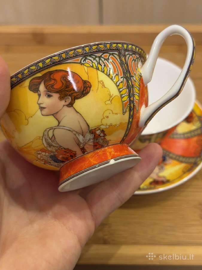 Aladenko fine bone china puodeliai su lėkštutėmis - nuotraukos Nr. 9