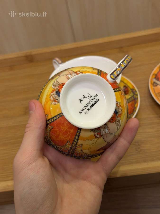 Aladenko fine bone china puodeliai su lėkštutėmis - nuotraukos Nr. 11