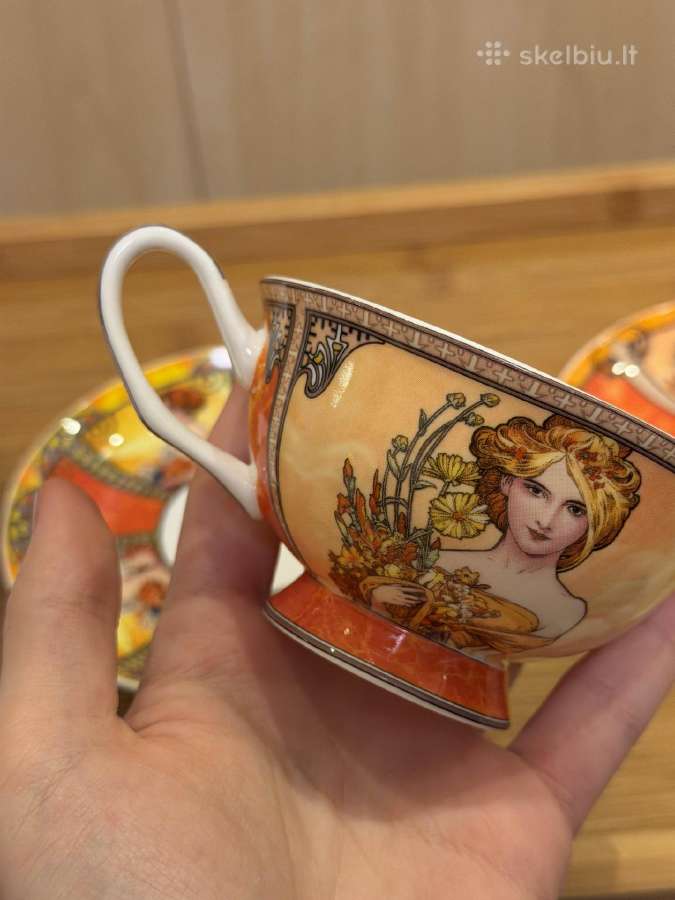 Aladenko fine bone china puodeliai su lėkštutėmis - nuotraukos Nr. 13