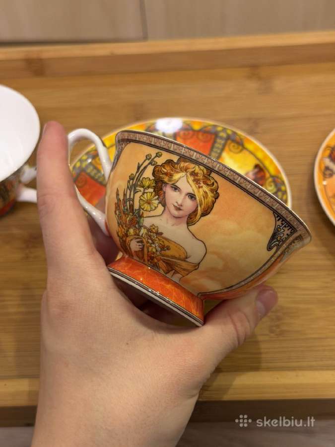 Aladenko fine bone china puodeliai su lėkštutėmis - nuotraukos Nr. 15