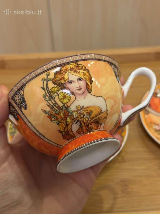 Aladenko fine bone china puodeliai su lėkštutėmis - nuotraukos Nr. 18