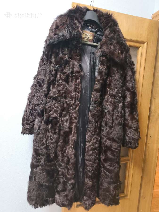 Natūralūs karakulio kailiniai XL (42), ilgis 120cm
