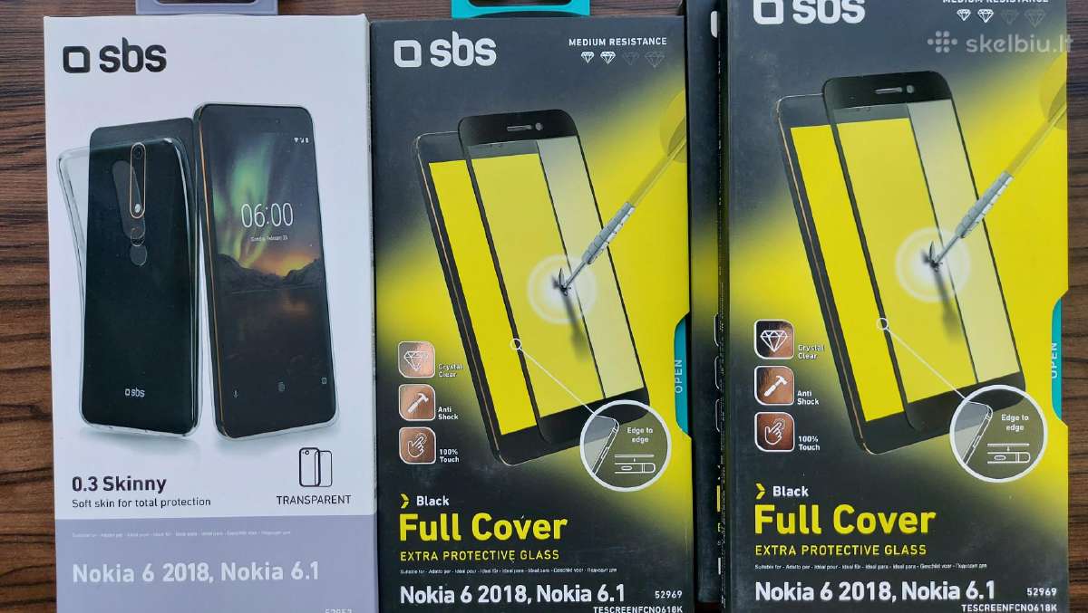 Nokia 6.1 Glass Screen Protector + Dėklas Nugarėlė