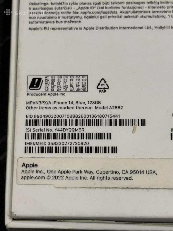 iPhone 14 128gb - nuotraukos Nr. 8
