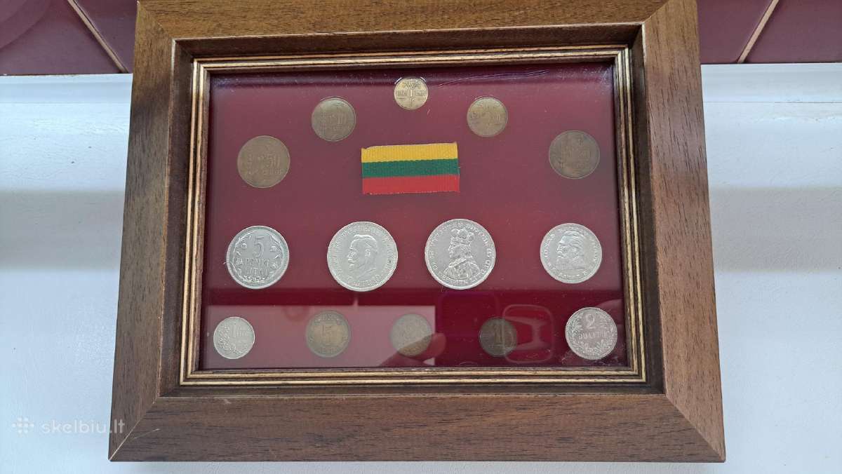 Tarpukario Lietuvos Litai monetos pilna kolekcija.