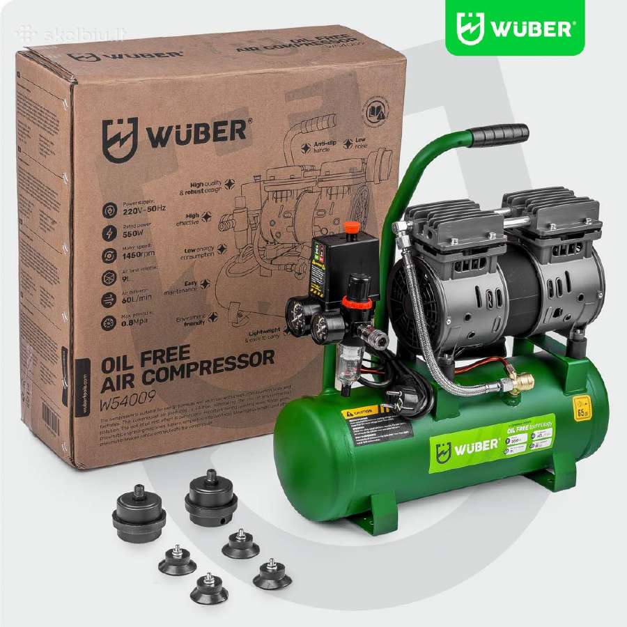 Betepalinis oro kompresorius Wuber W54009, 9l - nuotraukos Nr. 2