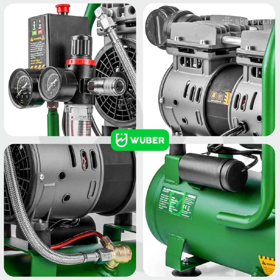 Betepalinis oro kompresorius Wuber W54009, 9l - nuotraukos Nr. 4