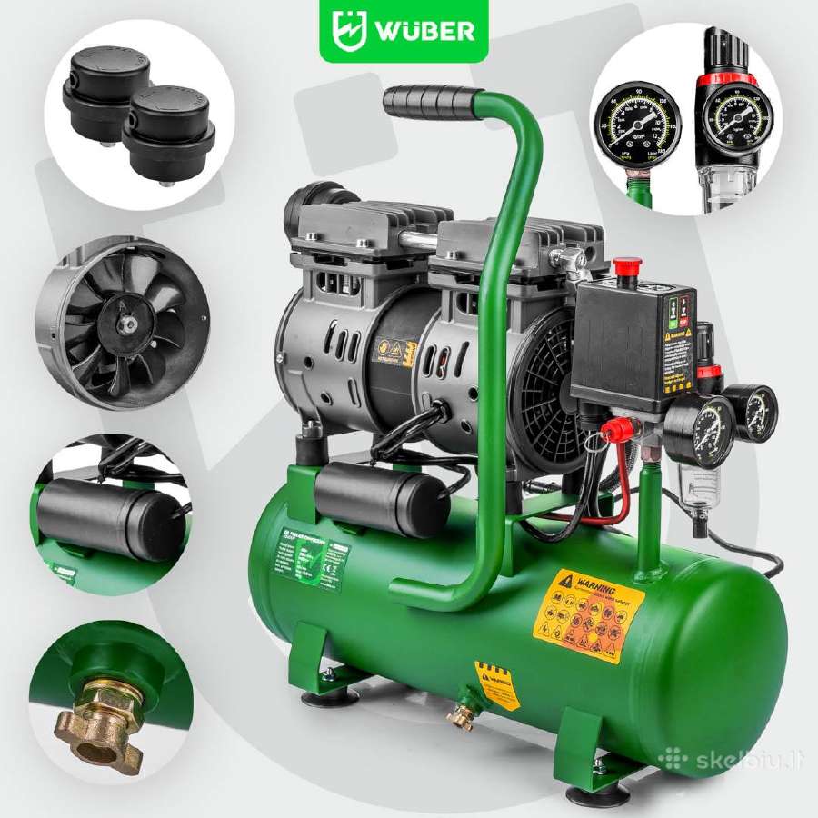 Betepalinis oro kompresorius Wuber W54009, 9l - nuotraukos Nr. 9