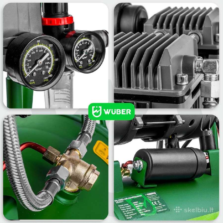 Betepalinis oro kompresorius Wuber W54009, 9l - nuotraukos Nr. 19