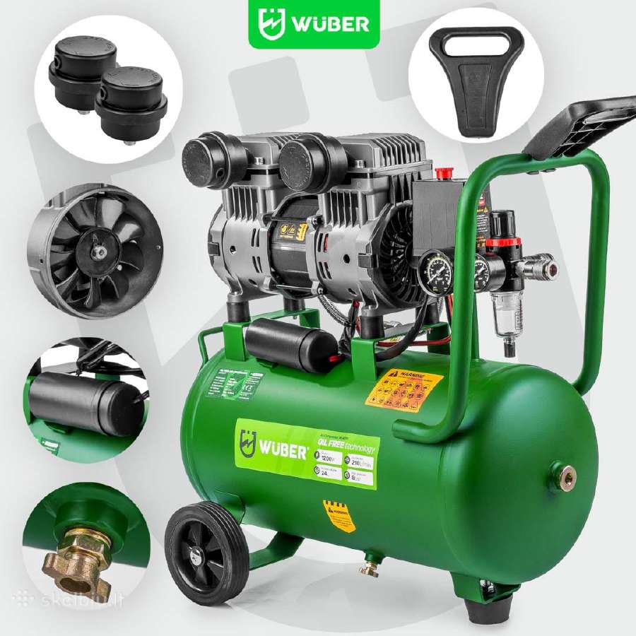 Betepalinis oro kompresorius Wuber W54009, 9l - nuotraukos Nr. 24