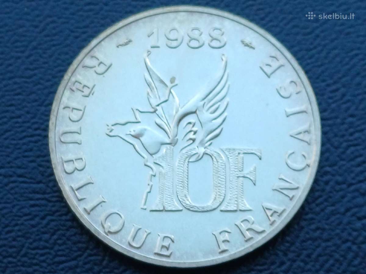 10 frankų 1988m. Prancūzija sidabras 900 unc - nuotraukos Nr. 2