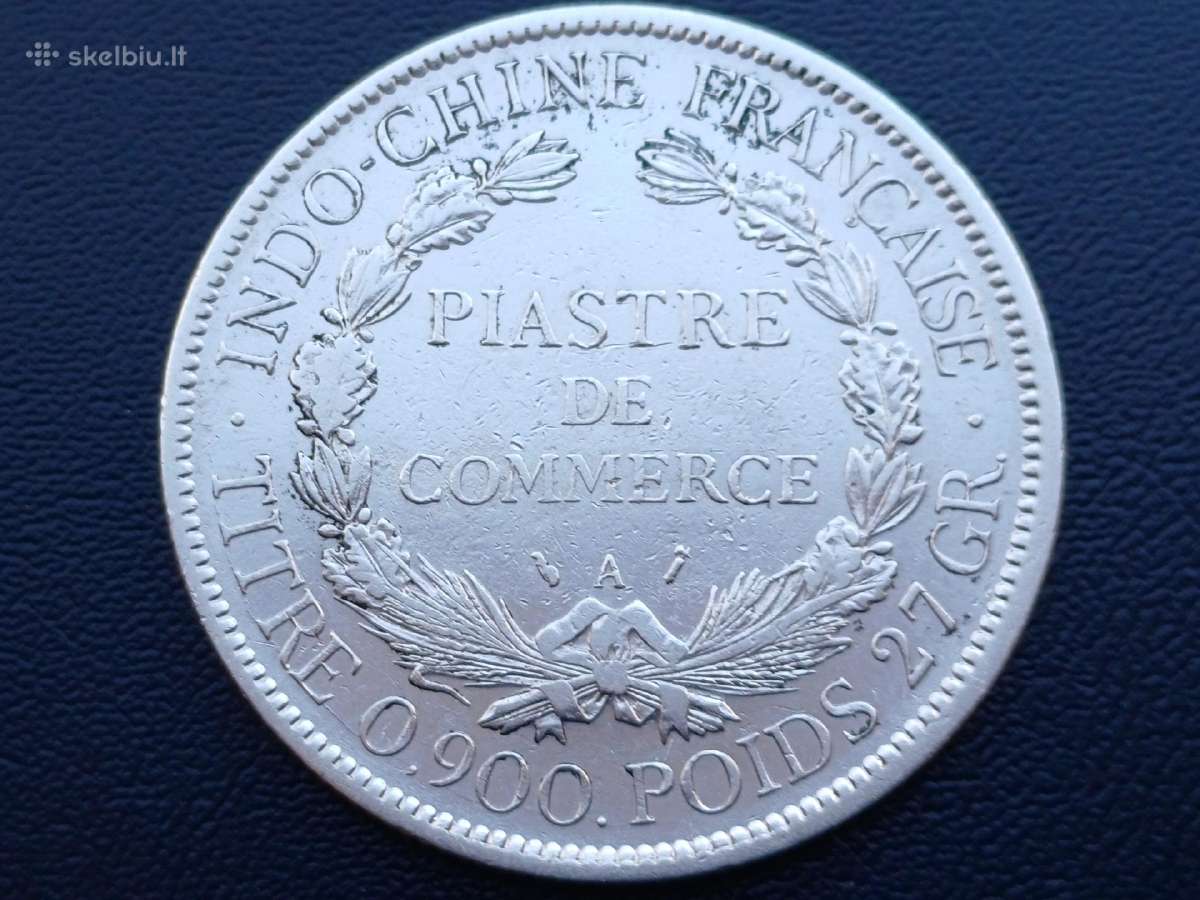1 piastras 1895m. Indokinija sidabras 900