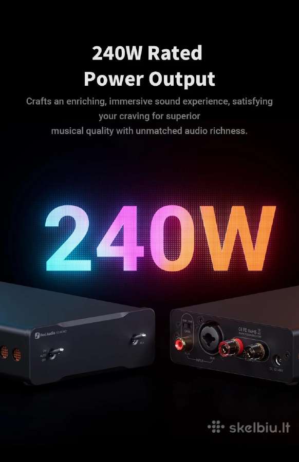 Fosi Audio V3 Mono 240w 4om 2vnt. 48v 10a - nuotraukos Nr. 9