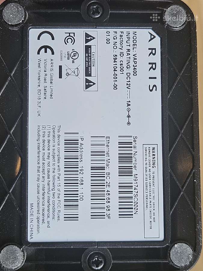 Tinklo kartotuvas Arris Vap3400 - nuotraukos Nr. 6