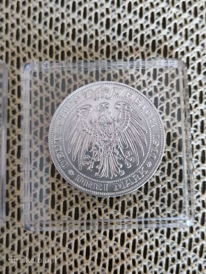 Unc Moneta . Sidabras . Vokietija 3 Markes 1911 m - nuotraukos Nr. 4