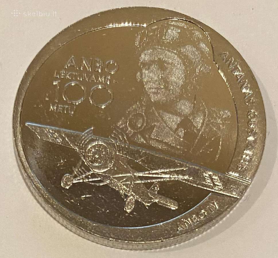 1,50 Eur moneta „Anbo lėktuvams - 100 m.“