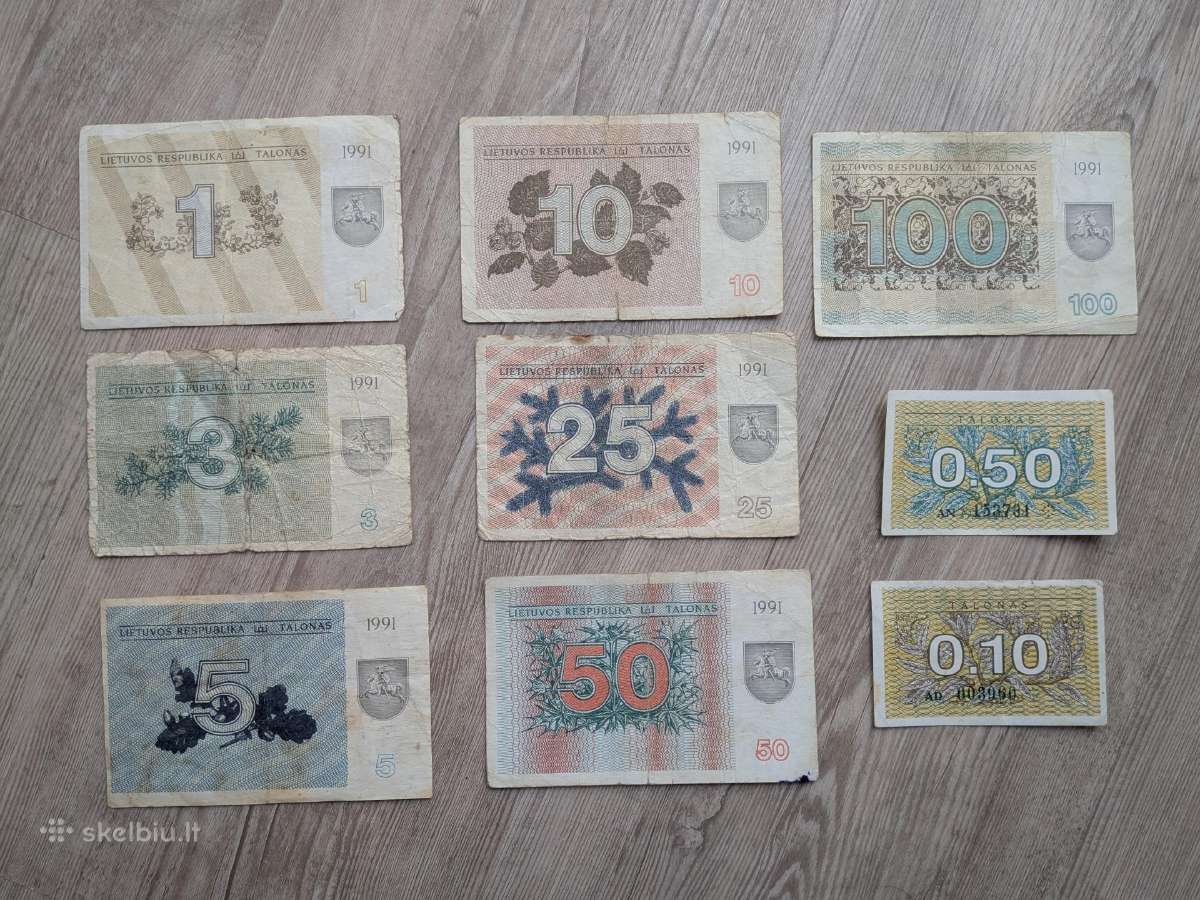 1991 metų talonų be užrašo rinkinis