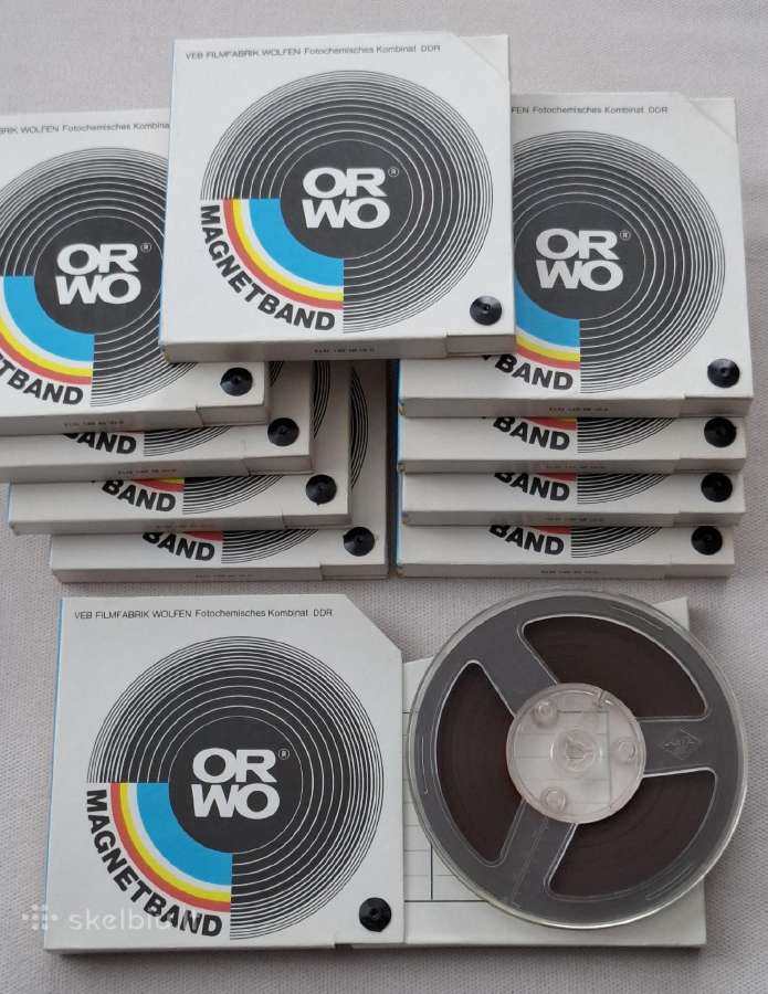 Magnetinės, magnetofono juostos. 15 cm.