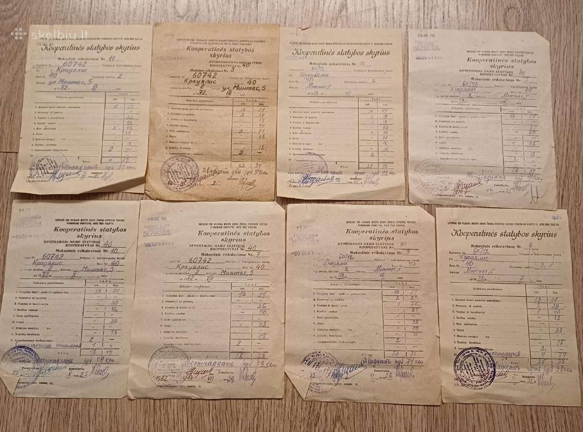 Mokesčių kvitai 1972 Lietuva