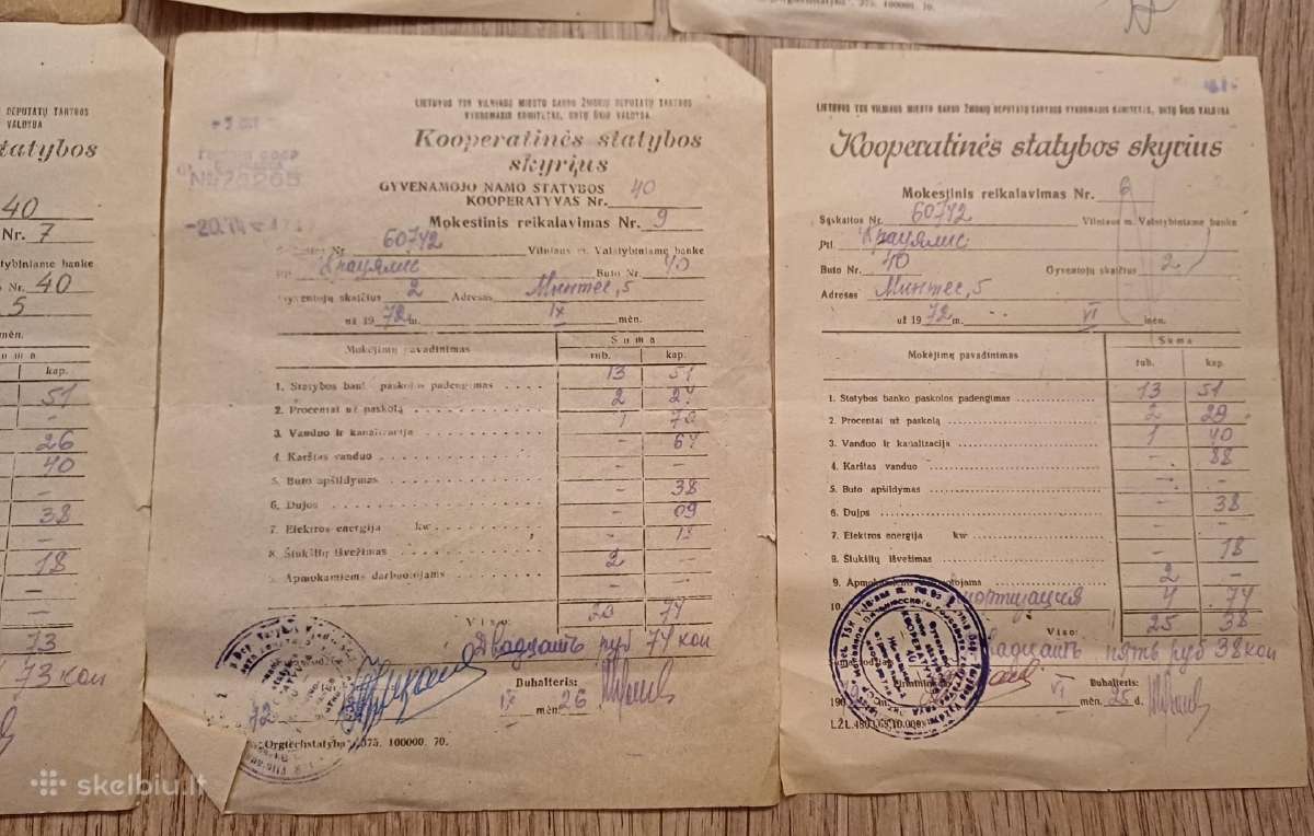 Mokesčių kvitai 1972 Lietuva - nuotraukos Nr. 4