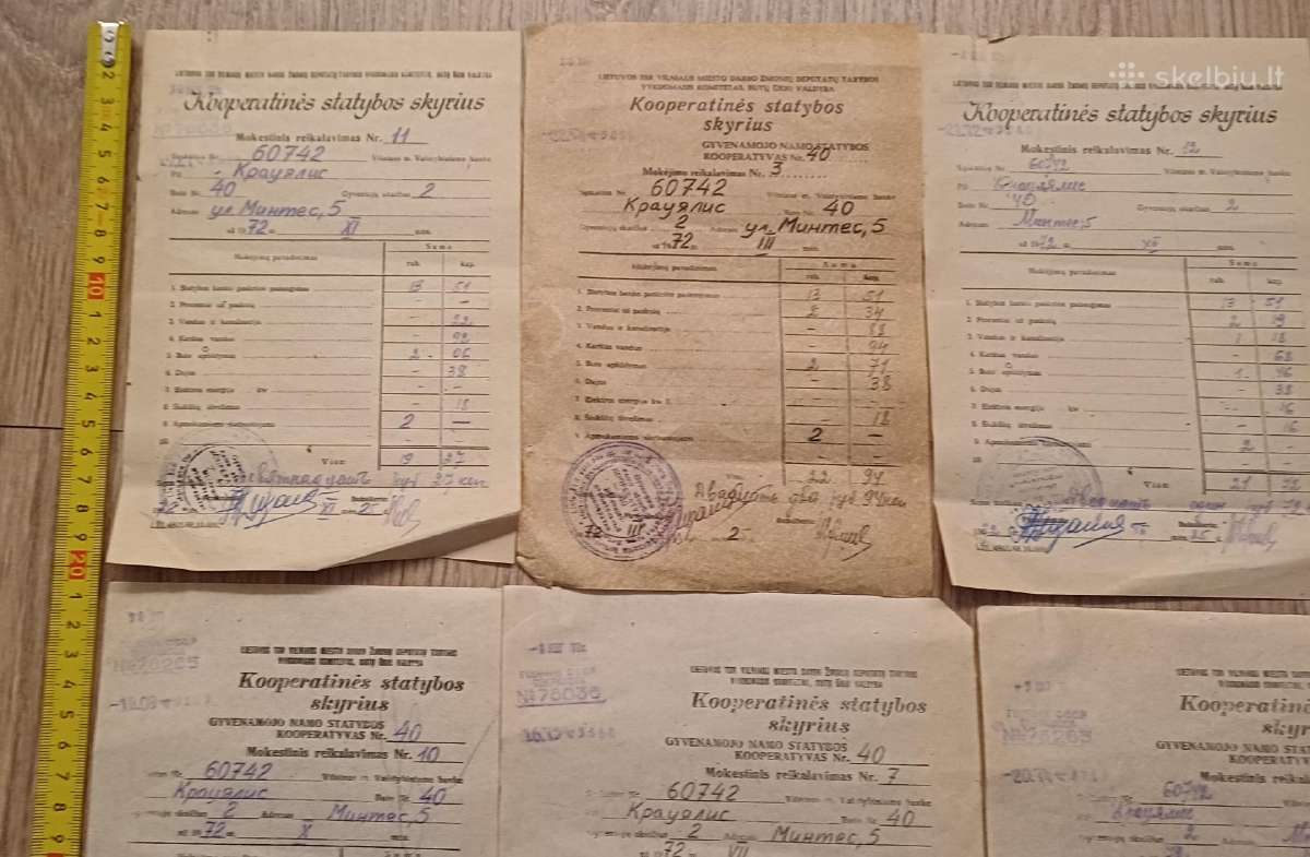Mokesčių kvitai 1972 Lietuva - nuotraukos Nr. 6