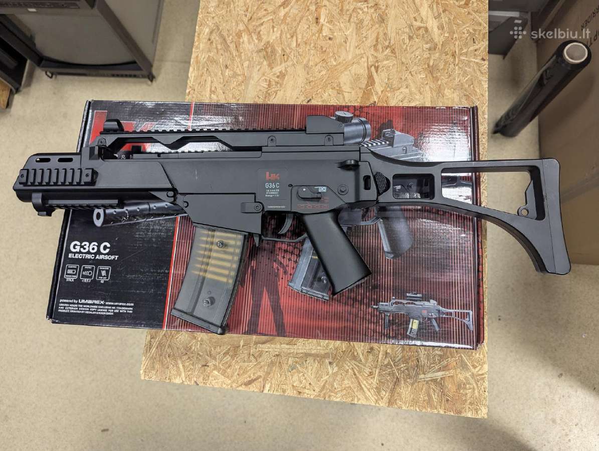 Airsoft G36c plastikinis elektrinis naujas nešaudo