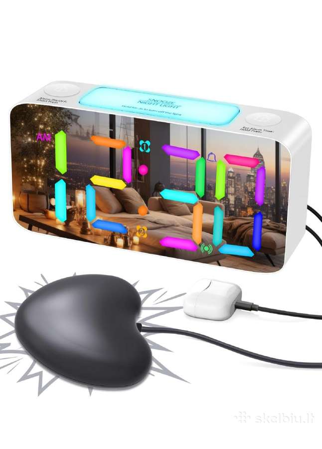 Vibruojantis Rgb žadintuvas sunkiai miegantiems