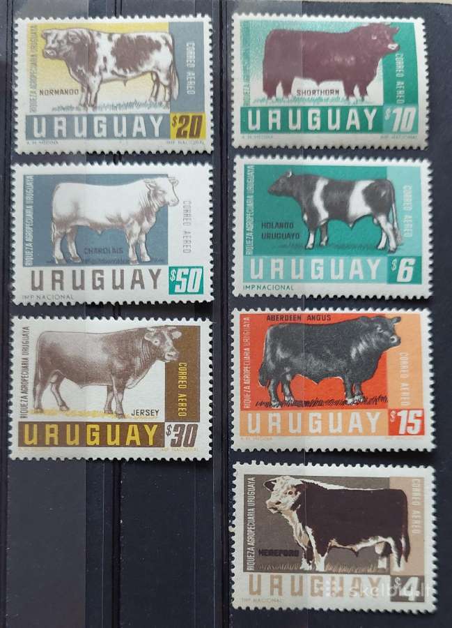 Urugvajus 1966 karves, švarūs, Michel 1036-1042